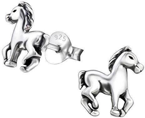 Tiwoca® Jewellery Ohrstecker Pferd Echt Silber 925 nickelfrei inklusive hochwertigem Tiwoca Jewellery Schmucketui und gratis Schmuckpoliertuch