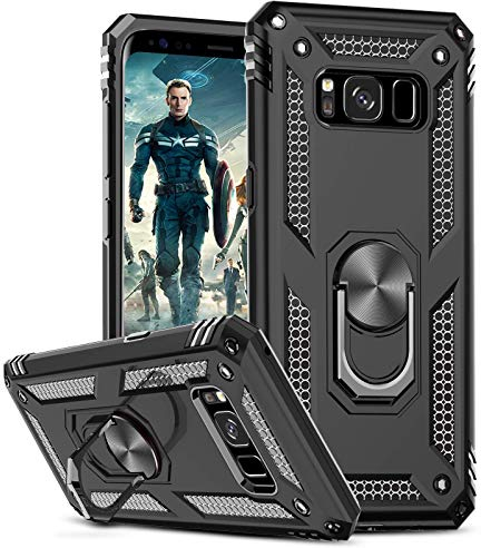 LeYi Hülle für Samsung Galaxy S8 Plus Handyhülle,360 Grad Drehbar Ringhalter Cover TPU Bumper Schutzhülle für Case Samsung Galaxy S8 Plus/Galaxy S8+ Handy Hüllen Schwarz
