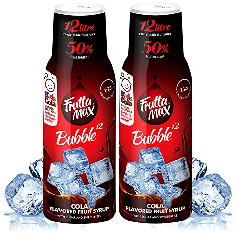 2 Pack - FruttaMax Cola Syrup | Less Sugar | 50% Real Fruit Concentrate | Suitable for soda Machine 2x500ml