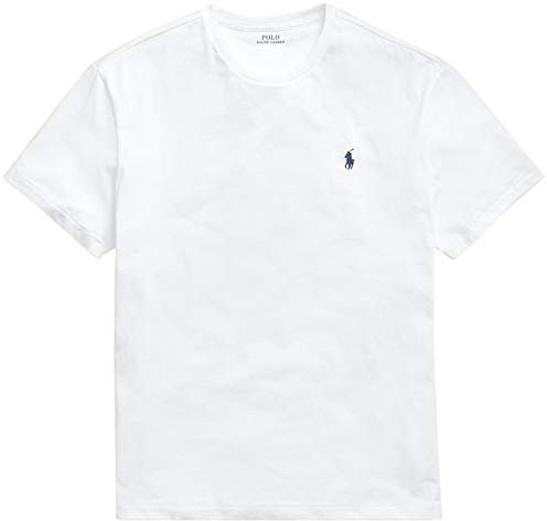 Polo Ralph Lauren Men's Pony Logo Crew Neck T-Shirt, Basic White, Medium