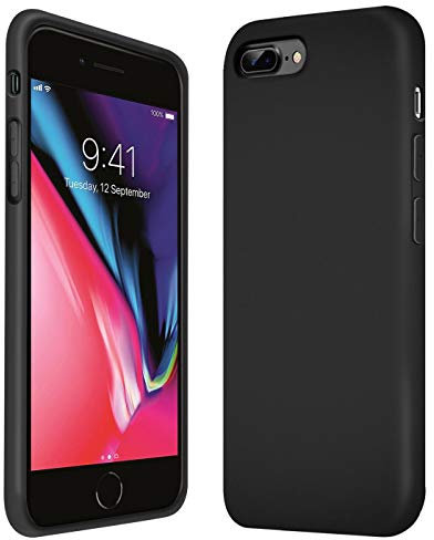 Verco Funda para iPhone 8 Plus, Suave de Silicona Líquida Carcasa Anti-Choques Case para Apple iPhone 7 Plus/8+ Funda, Negro