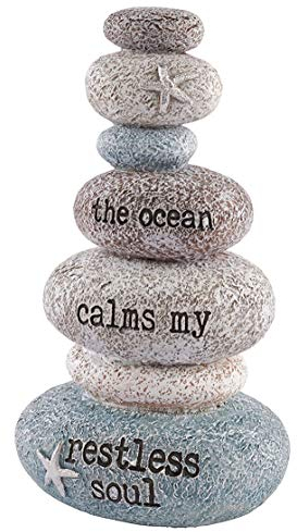 Carousel Home and Gifts The Ocean Stacking Pebbles Seashore Decoration - Nautical Ornament