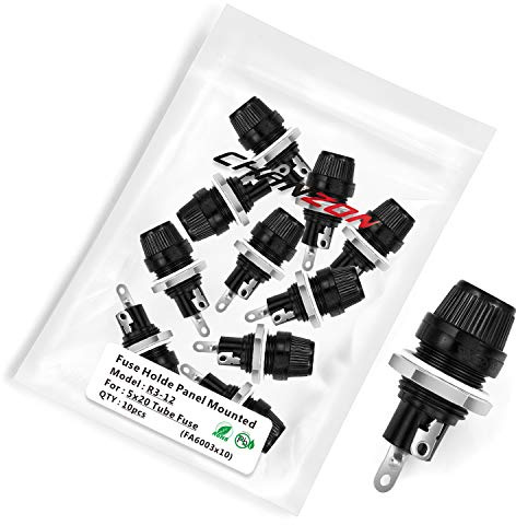 Chanzon 10 pièces porte-fusibles AGC en ligne 5 x 20 montés sur panneau pour fusibles à cartouche de tube