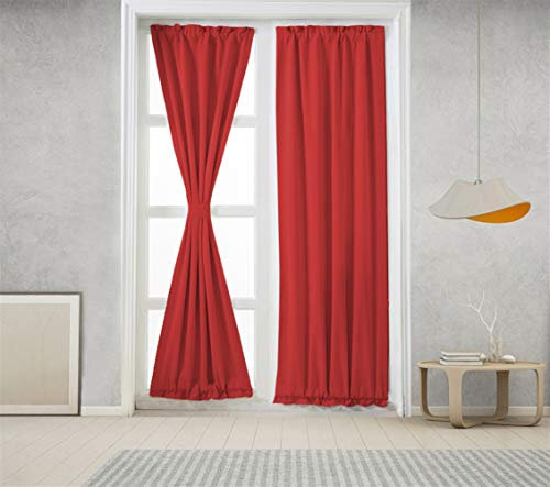 Icegrey Blackout Tenda per Porte e finestre Tende scorrevoli per la Privacy oscuranti Rosso, 9.75x28.08cm