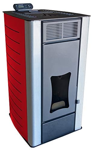 NEMAXX® P18 Pelletofen 18 kW bis 300 m³ – Elektrokamin [WASSERFÜHREND] – mit ECO-Modus, Wi-Fi Ready, Wochen-Timer & Überhitzungsthermostat für effizientes Heizen – Rot