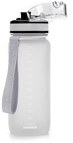 Water Bottle Fruit Infuser 350 ML 500ML 650ML 1000ML Large Reusable BPA Free Plastic Drinks Leak Proof Lid for Sports Gym Kids Core Infusion at Home Travel (650 ml / 22 oz, White)