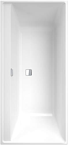 Baignoire droite 160 X 75 VILLEROY ET BOCH Collaro acrylique stone white trop plein chrome