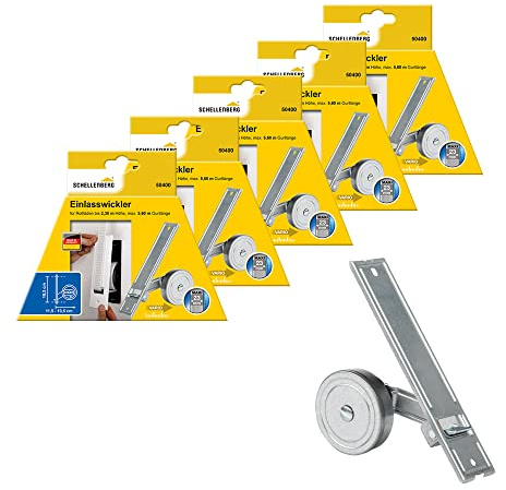 5er Set Schellenberg 50400 Einlasswickler Maxi für 23 mm Rolladengurt-Breite, Lochabstand 18,5 cm