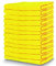SOL 12pk Yellow Duster, 100% Cotton Cleaning Cloths, 50 x 40cm Lint Free Cloths for Oiling Wood & Cleaning Window, Highly Absorbent Multi Surface Cleaner for Car, Kitchen, Floor, Glass & Furniture