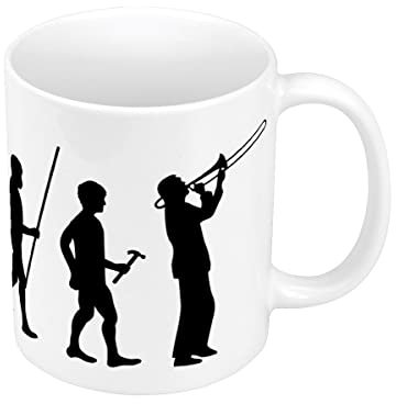 Fabulous Keramische Becher 325ml Evolution Posaune Musik Instrument Musiker