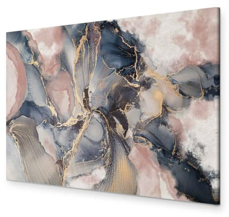 murando - Tableau décoratif artistique 90x60 cm - Impression sur toile colorée - Décoration murale pour salon et chambre - Bleu marron gris - Hellowinter artistique abstrait coloré f-C-0493-b-a