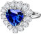 Daesar Trauringe Weißgold 750 Damen, Ringe Herz mit 2.5ct Saphir Verlobungsringe Weißgold Nickelfrei mit Diamant Gr.50 (15.9)