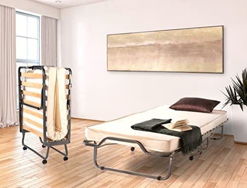expendio Gästebett Serge 80x190 schwarz Klappbett Gästeliege Klappautomatik Raumsparbett Bett Rollen