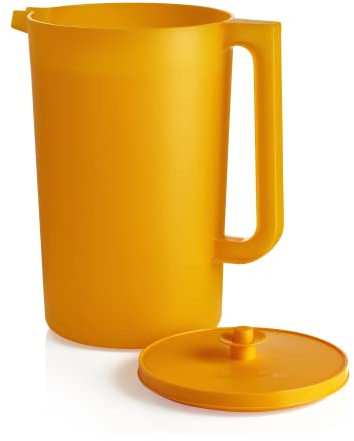 Tupperware Impressions Klassischer durchsichtiger 3,5 l Krug mit Deckel in Papaya, spülmaschinenfest und BPA-frei, schmutzfrei, wiederverwendbarer Kunststoffkrug mit extra großem Fassungsvermögen