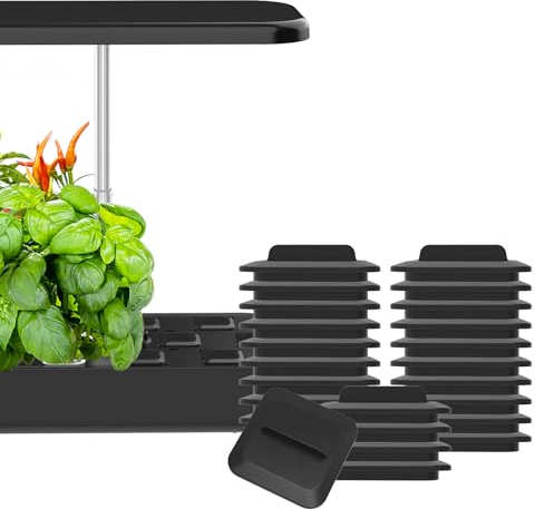 25 Pack Square Plant Spacer Kit for Hydroponic Growing System,Hydroponics Cover Lid Accessories for Indoor Garden Spacer Caps,Compatible with Idoo,QYO,LYKO and Most Square Seed Pods,Black