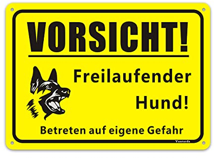 Vorsicht Hund Schild (18cm x 25 cm) - Warnung vor dem Hund Schilder