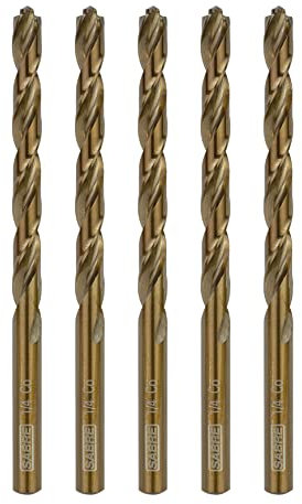 Sabre Tools 1/4 Inch Cobalt Drill Bits 5pcs Heavy-Duty Metal Drill Bit Set for Steel, Cast Iron (1/4 x 4)