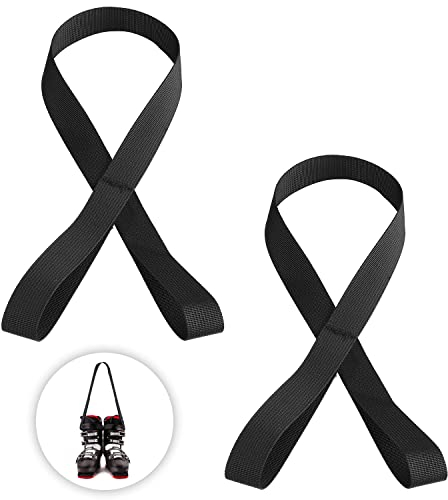 AIEX 2 Stück Ski Tragegurt, Verstellbar Gurt Skischuh Ski Schultergurt Tragegurt zum Tragen von Skizubehör für Erwachsene Jugendliche Winter Outdoor Aktivitäten