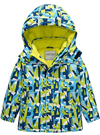 DAWILS Veste de Ski Garçon Imperméable Vestes d'hiver Chaude Manteau de Ski Coupe-Vent Veste en Polaire Blousons de Ski Enfant Veste de Snowboard Montagne Manteaux de Randonnée Voyage Sarcelle 4 Ans