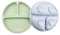 Jmbabe Silicone Suction Toddler Plates, 2Pcs Baby Suction Plates for High Chair Tray, Divided, Dishwasher & Microwave Safe (2 Pack)
