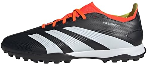 adidas Unisex Predator 24 League Low Turf Boots Fußballschuhe, Core Black/Cloud White/Solar Red, 44 EU