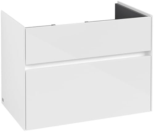 Villeroy & Boch Collaro Waschbeckenunterschrank 754x546x444 mm, 2 Auszüge, C01000, Farbe: Front/Korpus: Glossy White, Griff: White Matt
