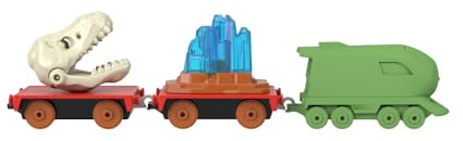 Thomas & Friends, Spielzeugzug Color Reveal Kana Dinosaurier, für Kinder ab 3 Jahren, inklusive einer Metalllokomotive, die ihre Dekoration bei Kontakt mit Wasser verändert