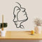 DUOOLN Metall Paar Figur Gesicht Linie Wandkunst.Weibliche Wanddekorationen Strichzeichnung weiblich und männlich zu Hause Wandkunst. Für Büro nach Hause Wohnzimmer Schlafzimmer Nachttisch