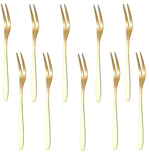 10 Piezas Pastel Dorado Tenedor De Acero Inoxidable Ensalada Postre Oro Tenedores De Dorados Vajilla De Mesa En Titanio Brillante Para Frutas Aperitivos Casa Boda Fiesta CafeteríA Pastelería