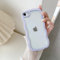 QLTYPRI Case for iPhone SE 2022 / SE 2020, iPhone 8/7, Cute Curly Wave Frame Clear Case for Girls Women, Transparent Soft Silicone TPU Bumper Shockproof Phone Cover - Purple