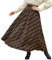 Scarlet Darkness Viktorianische Röcke für Frauen Plaid Maxi Hohe Taille Langer Rock, Orange Plaid, Mittel