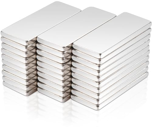 32 Stück Magnete Stark, 20x8x1,5mm Neodym Magnete Extra Stark, Magneten für Magnettafel, Super Stark Seltenerdmagnete, Magnet Rechteckig für Küchenschrank, Büro, Whiteboard Magnet Magnetplatten