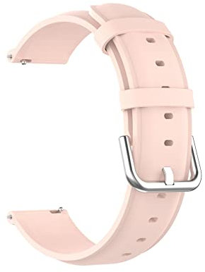 Bracelet en Cuir pour Polar Ignite Bracelet, 20mm Bracelet de Remplacement en Cuir Véritable Bande pour Femme Homme (Rose)