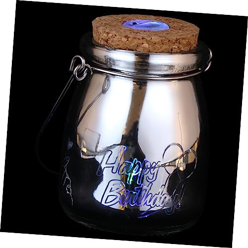 Alipis Glasflasche Nachtglas Licht Holz Wunschflasche Licht für Multi-anlass