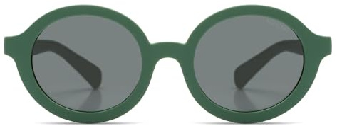KOMONO Lele JR. Grün Kinder-Runde Sonnenbrille mit UV-Schutz und kratzfesten Gläsern, Für Babys, Kleinkinder, Unisex Mädchen und Jungen im Alter von 1-2