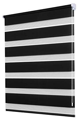 Doppelrollo Klemmfix ohne Bohren - 85 x 200 cm,Anthrazit lichtdurchlässig & Blickdicht - Duo Klemmrollos für Fenster ohne Bohren - Stoffbreite 81 cm