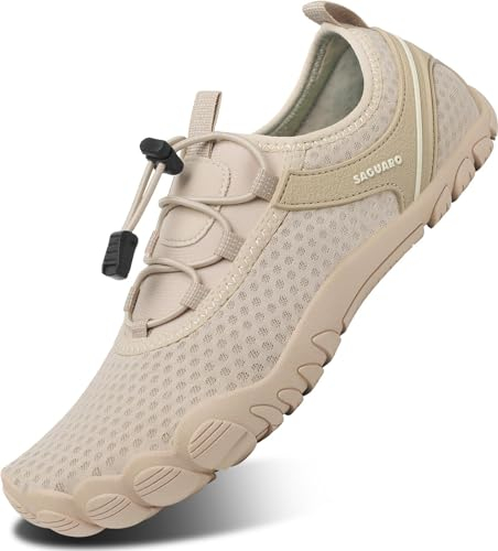 SAGUARO Unisex Zapatos de Agua Antideslizante Secado Rápido Natación Playa Surf Escarpines para Hombre Mujer Caqui 40 EU