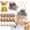 Roaring Good Time Beige Teddybär Tortendeko für Taufe Junge und Mädchen 1 Jahr Brau Kuchen Dekoration für Babyshower Hochzeit Geburtstag Party
