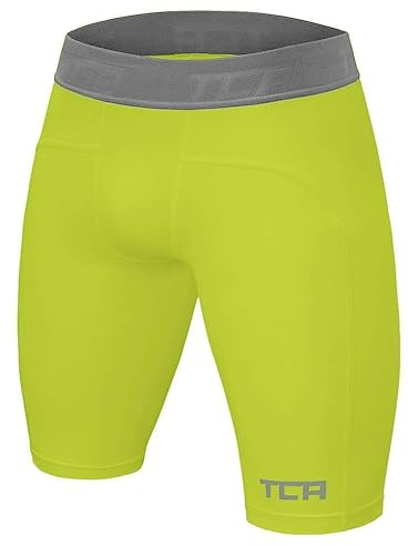 TCA Men's Pro Performance Compression Base Layer Thermal Under Shorts - Lime Punch, S