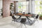 Loreno Essgruppe Dani 7tlg. | Baumkantentisch 220x100 cm Akazie nussbaumfarben + 6X Stühle | Airloft-Gestell schwarz | 6X Stuhl Lerche schwarz| Esstisch mit 6 Stühlen Set