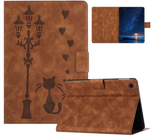 CXTCASE Funda para Lenovo Tab M10 3rd Gen 10,1 pulgadas 2022 TB328, multiángulo, con función de encendido y apagado automático, para tablet Lenovo Tab M10 3ª generación, marrón