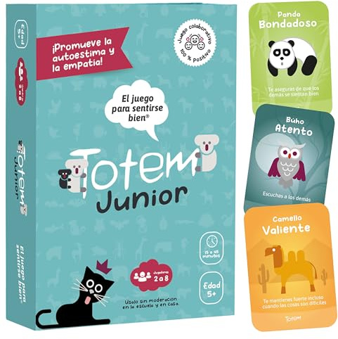 Totem Junior Juego para Niños – Juego de Cartas Educativo y Divertido para 5 Años+, Fomenta Autoestima y Empatía, Actividades para la Escuela y la Familia (Edición Junior español)