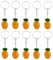 CALLARON 10pcs Pineapple Keychain Pendant Charm Pineapple Corer Pendants Key Chain Pineapple Crystal Keyring Yellow