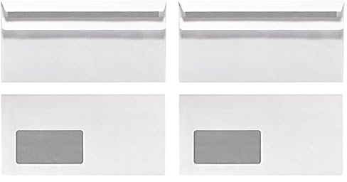 Herlitz Briefumschlag DIN Lang Selbstklebend mit Fenster, 25 Stück mit Innendruck in Folienpackung, eingeschweißt, weiß (Packung mit 2)