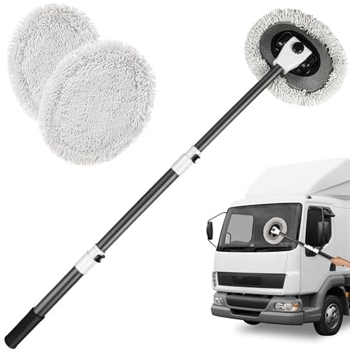 Bemece Car Cleaning Brush - Microfiber Car Wash Mop with 40.94 Telescopic Handle, Scratch - Free, Ideal for SUVs, Sedans, Wagons & Trucks(1 Car Washing Brush,1 Replacement Cloth Head)