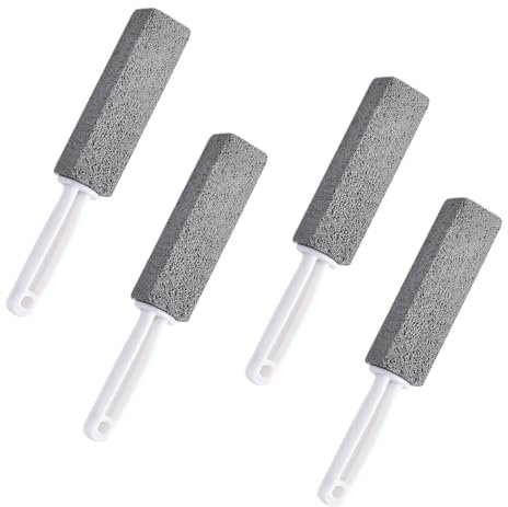 PHMING 4 Pièces Pierre Ponce WC, Pumice Stone Toilet Cleaner avec Manche, Pierre Ponce pour Salle de Bain, Cuisine et Toilettes