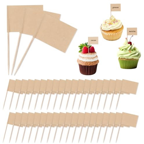 Oruola 200 Pcs Food Labels for Buffet,Blank Toothpick Flags,Party Food Labels,Cheese Markers,DIY Stick Flags,Charcuterie Label,Party Decoration,Cocktail Picks for Partys,Bar, Sport Events