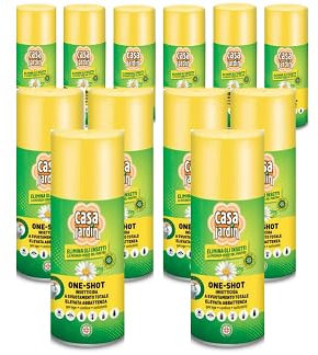 Insetticida Autosvuotante Aerosol One-Shot Casa Jardin,contro Insetti Volanti e Striscianti,Piretro Naturale e Permetrina,Insetticida Formiche, Zanzare, Mosche, Ragni,per interno,150 ml per 100mq (12)