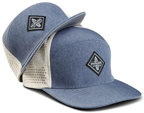 Soulbuddy Performance Cap Herren – 2er-Set Familien Outfit Set – Geschenk für Papa – Muttertagsgeschenk – Geschenke für Männer – Papa Geschenk – Blue-Cream – 1x One Size und 1x Kids Cap in L