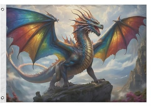 Bannerfahnen Abstrakter Drache Dekorative Fahnen Langlebig Verblassen Beständig Flaggen Banner, Für Feiertage, Drinnen Und Draußen, Partys, 90x150cm